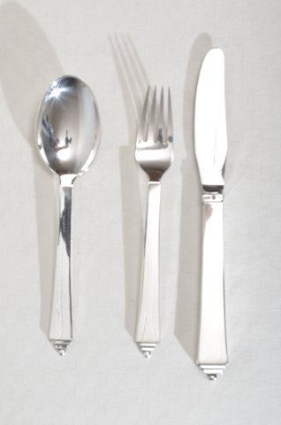 Georg Jensen Pyramid silver cutlery 3 pieces dinner set