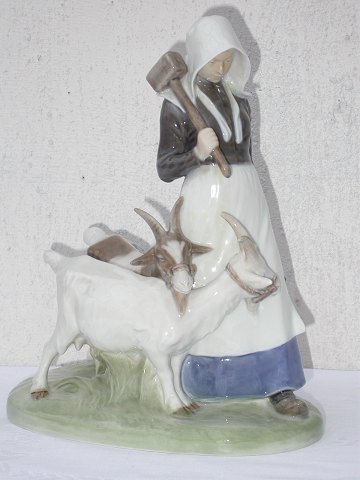 Royal Copenhagen  Figurine 694 Girl with goats 
