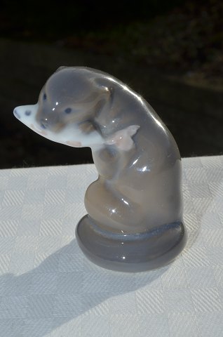 Royal Copenhagen  Figurine Otter with fish 1283