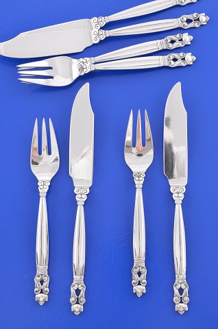 Georg Jensen  Acorn  Fish cutlery for 4 persons