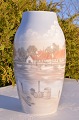 Bing & Gröndahl Porzellan Vase mit Hafen Motiv