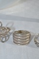 Various finger rings made of silver